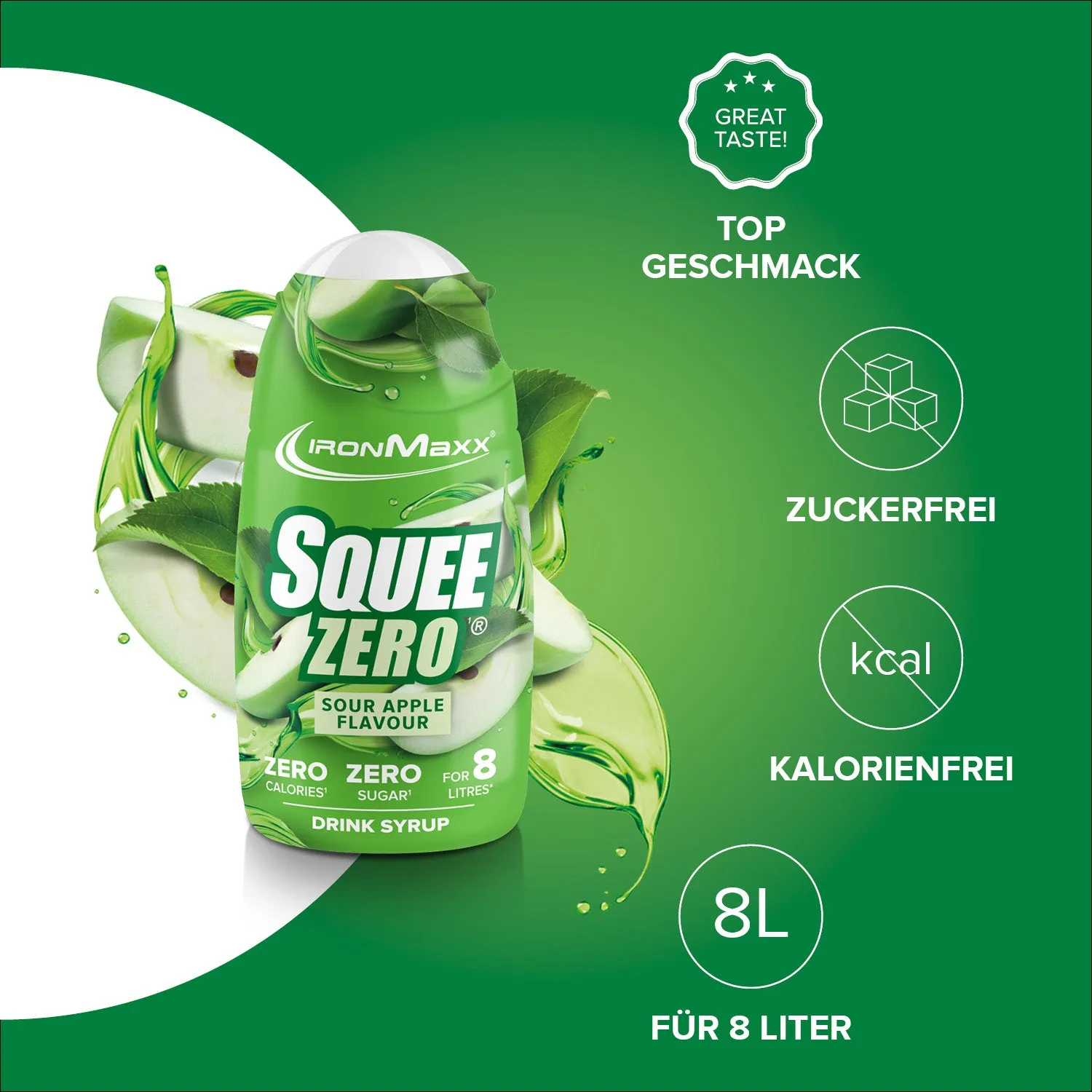 Iron Maxx SqueeZero 65ml Sour Green Apple Getränkesirup zuckerfrei