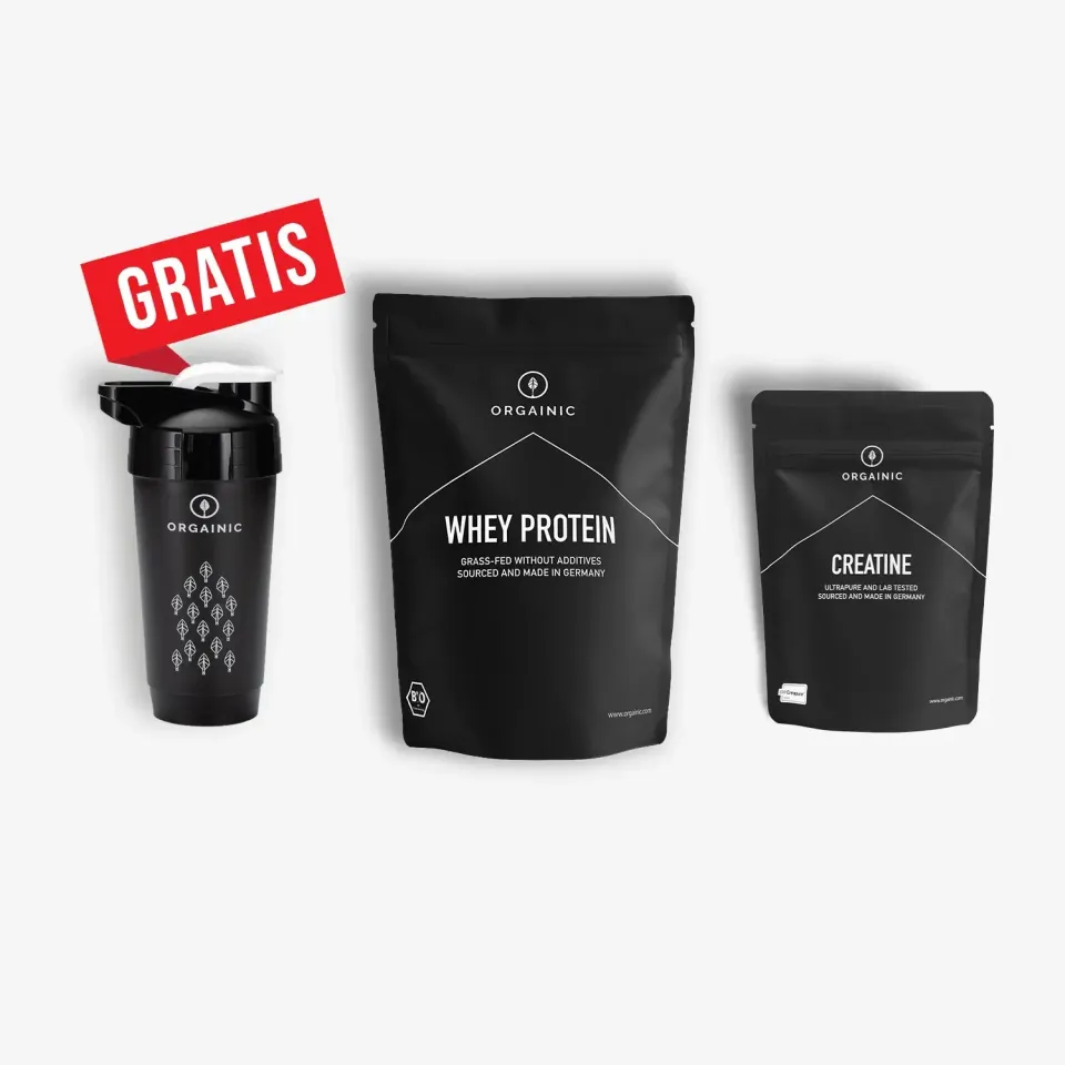 ORGAINIC Bio Whey Protein 1000g + Creatin Bundle Kakao