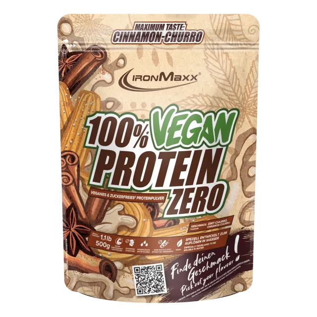 Iron Maxx 100% Vegan Protein Zero Proteinpulver Cinnamon Churro 500 g zuckerfrei