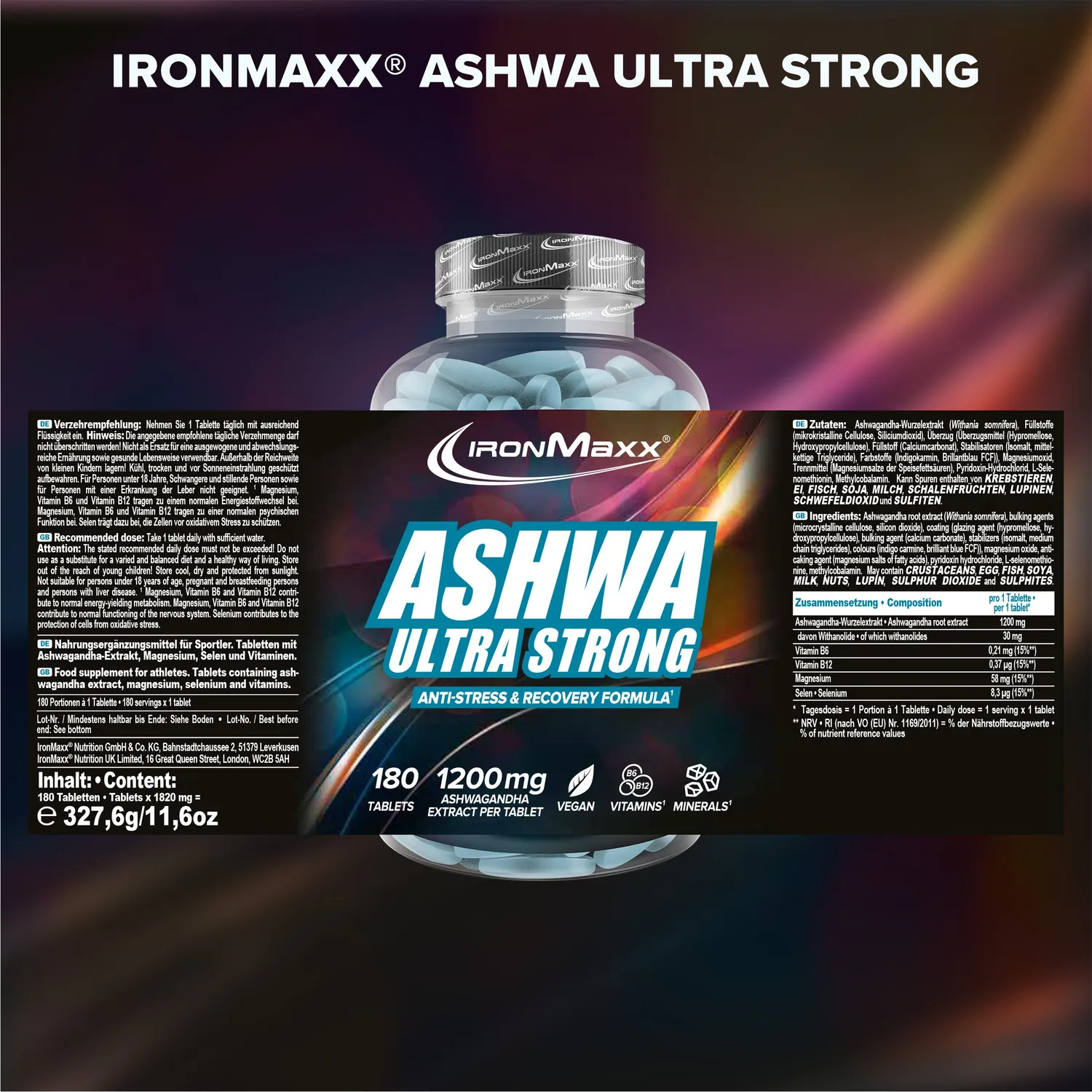 Iron Maxx Ashwagandha Ultra Strong Tabletten 180 Stück hochdosiert