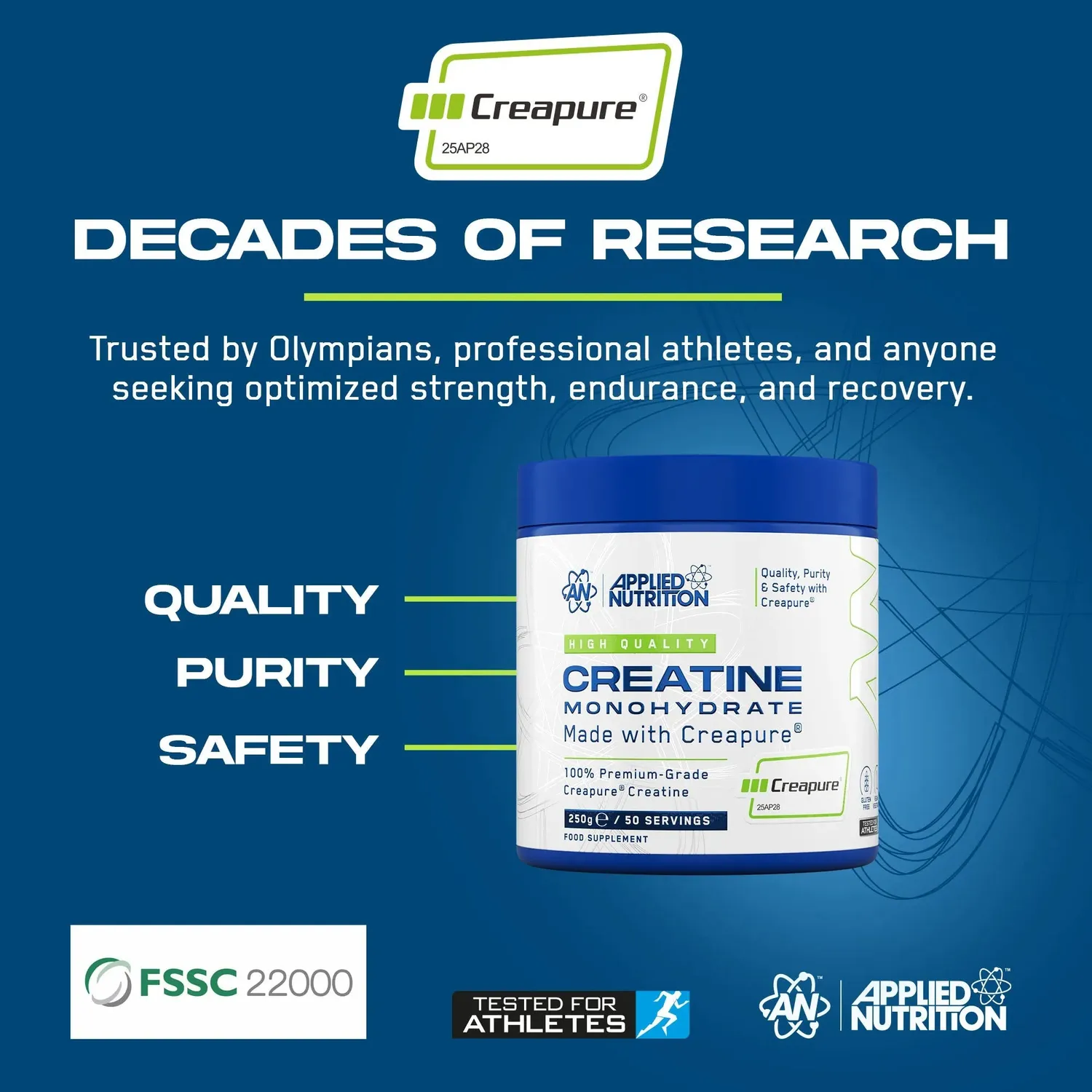 Applied Nutrition Creapure Creatin Monohydrat Pulver ultra-rein