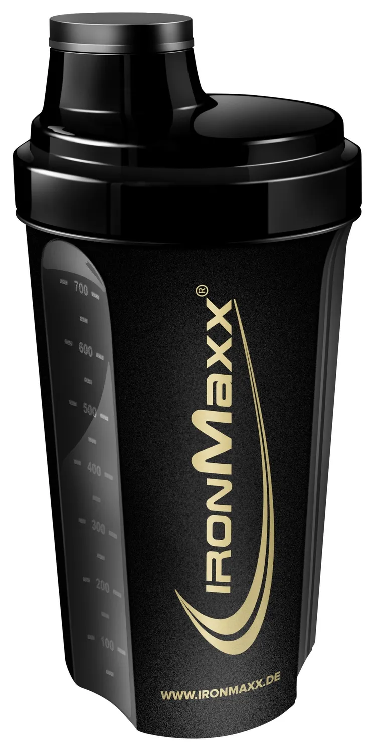 Iron Maxx Shaker 700 ml Protein Shaker Black Gold Mit Sieb