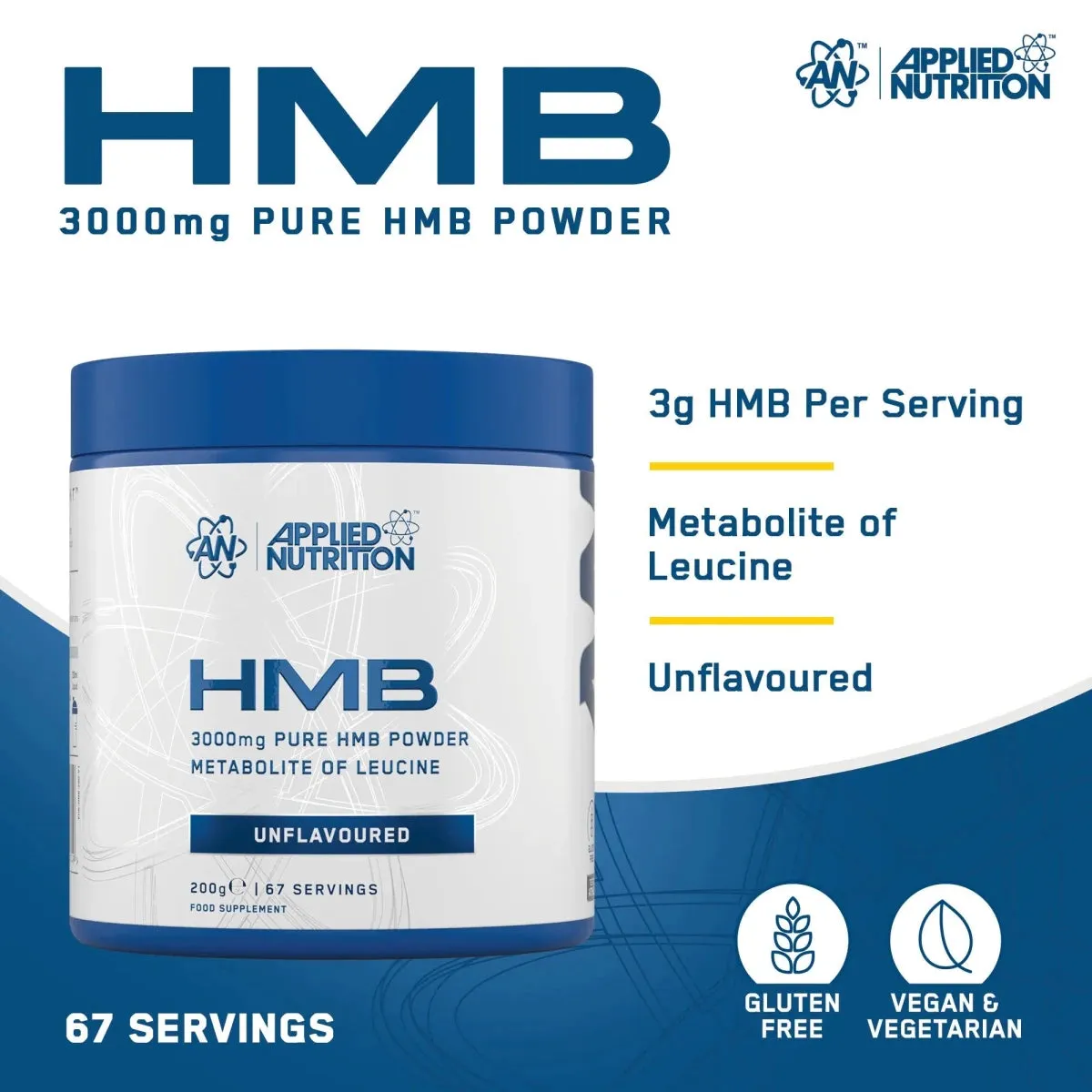 Applied Nutrition HMB Pulver 200g 67 Portionen