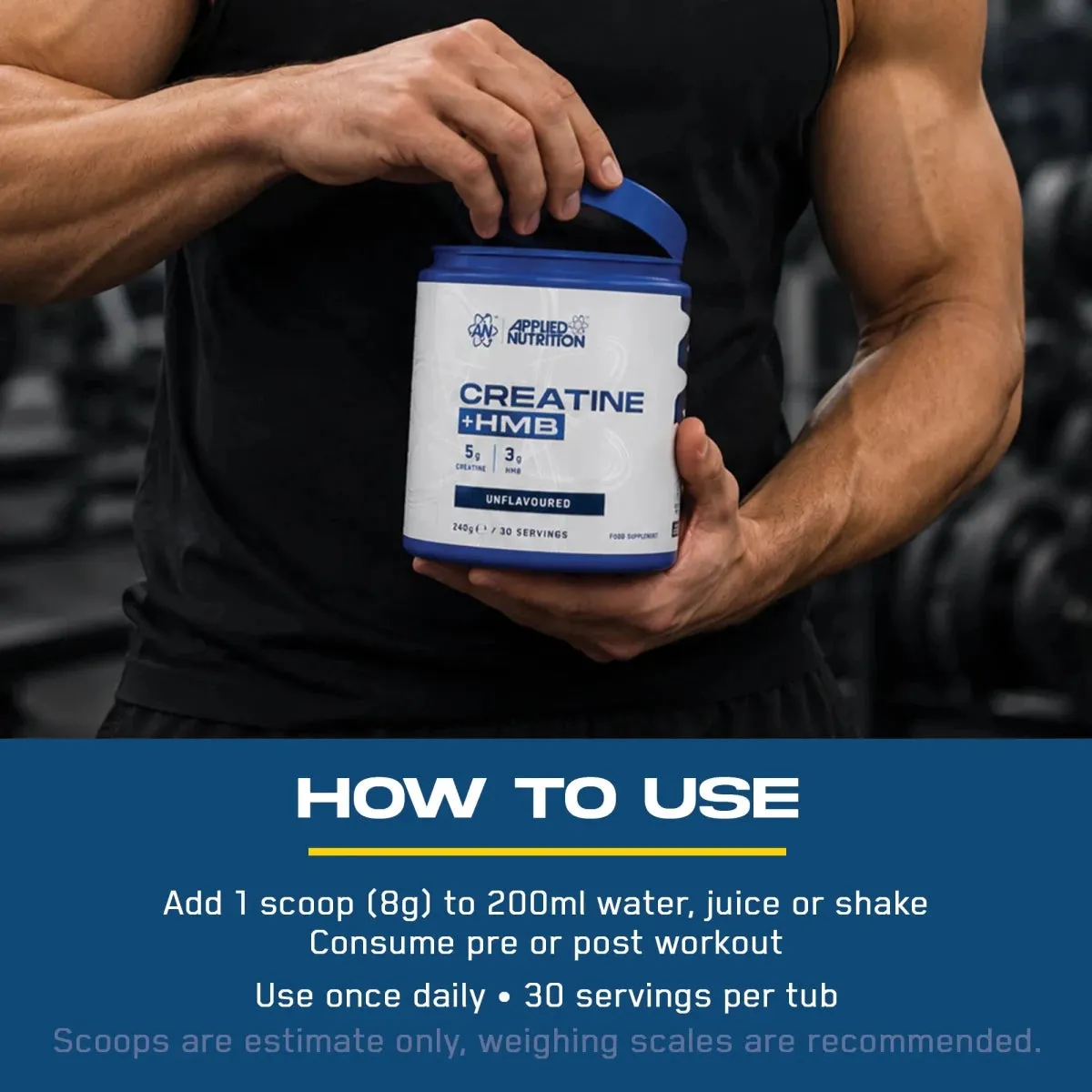 Applied Nutrition Creatine + HMB Pulver 240g ungesüßt
