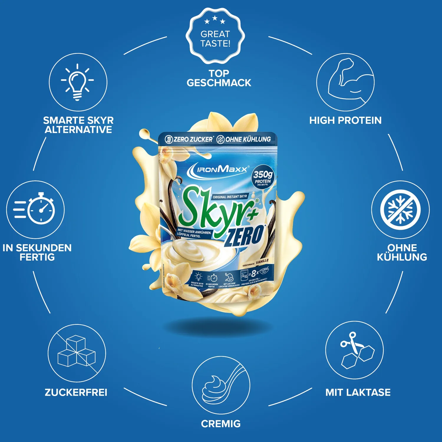 Iron Maxx Skyr+ Zero Vanilla Proteinpulver 500g eiweißreich