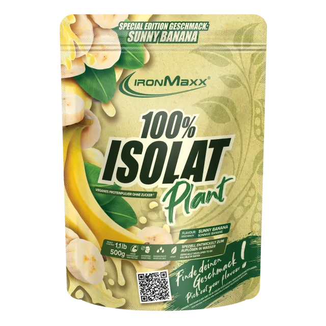 Iron Maxx 100% Isolat Plant Pulver 500g Sunny Banana vegan