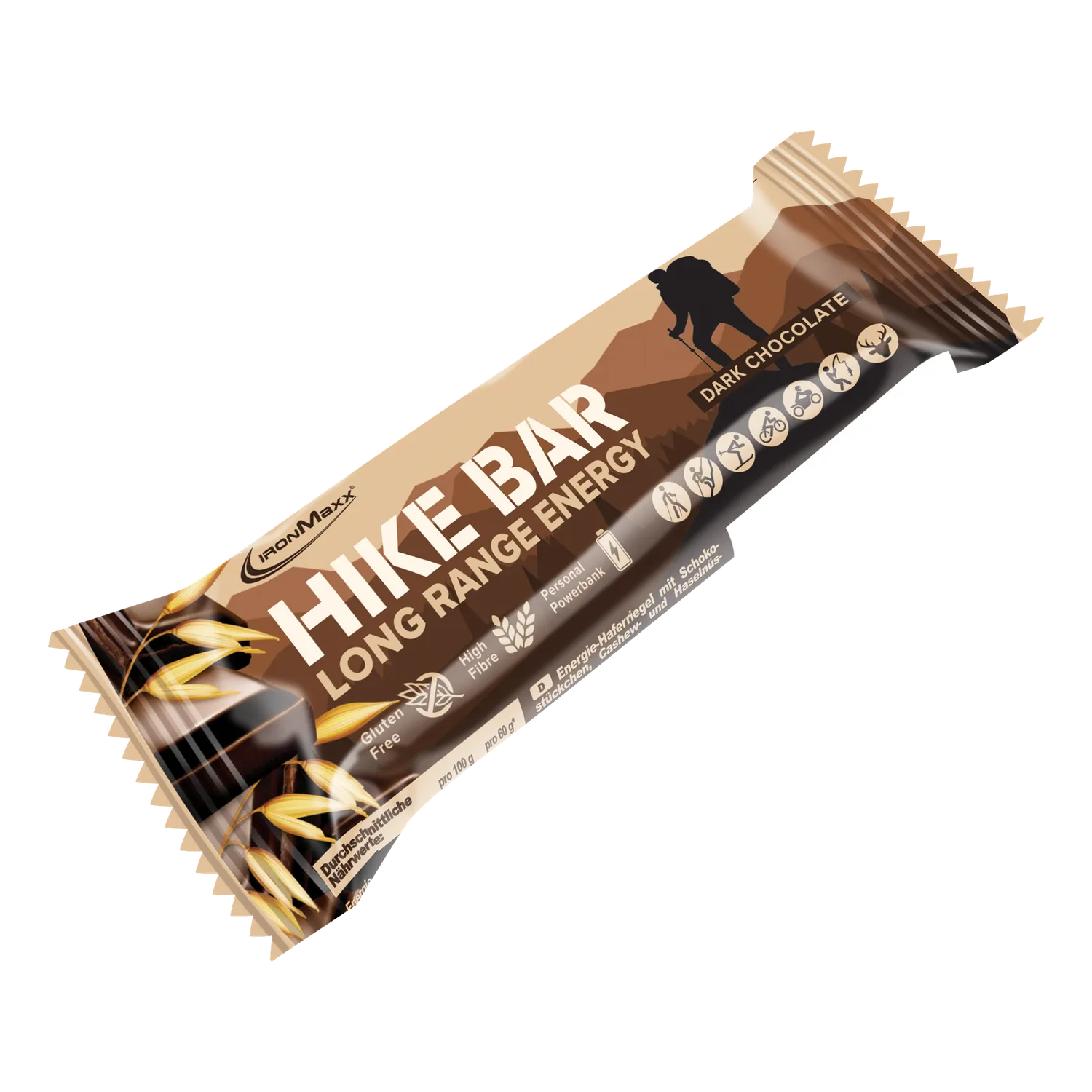 Iron Maxx Hike Bar Energieriegel Dark Chocolate 12x60 g vegan
