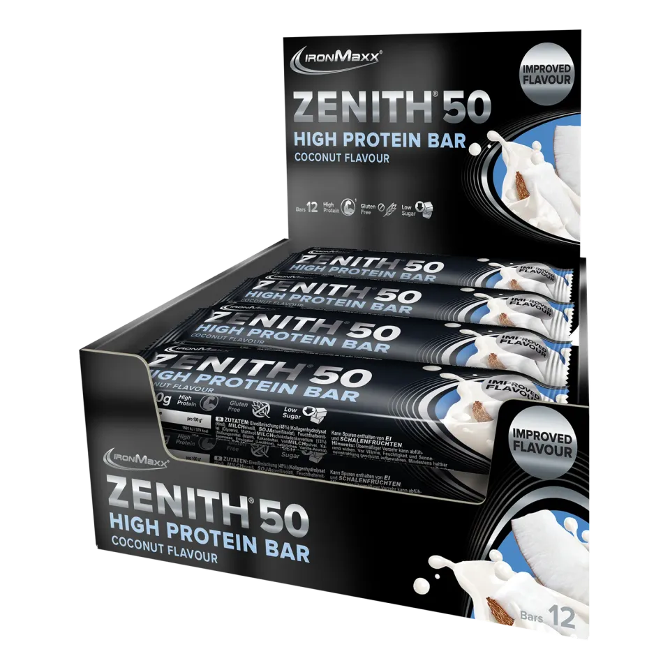 Iron Maxx ZENITH® 50 Protein Riegel Kokosnuss 12x100 g