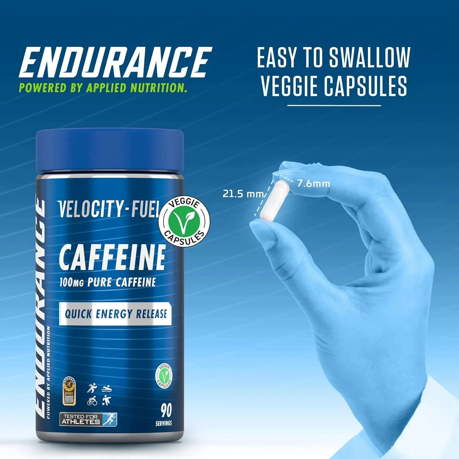 Applied Nutrition Endurance Koffein Kapseln 100mg 90 Kapseln