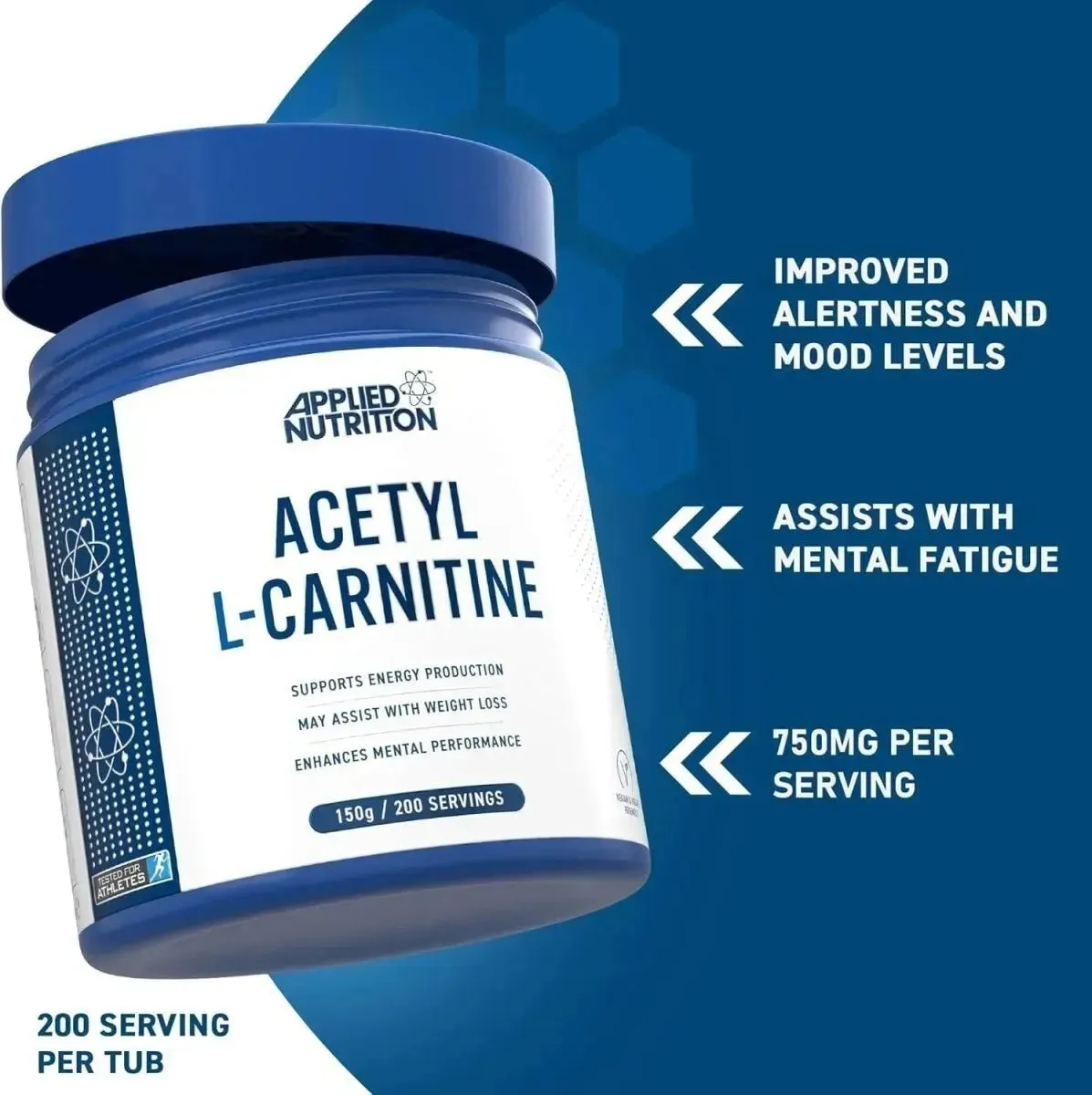 Applied Nutrition Acetyl-L-Carnitin Pulver 150g 200 Portionen