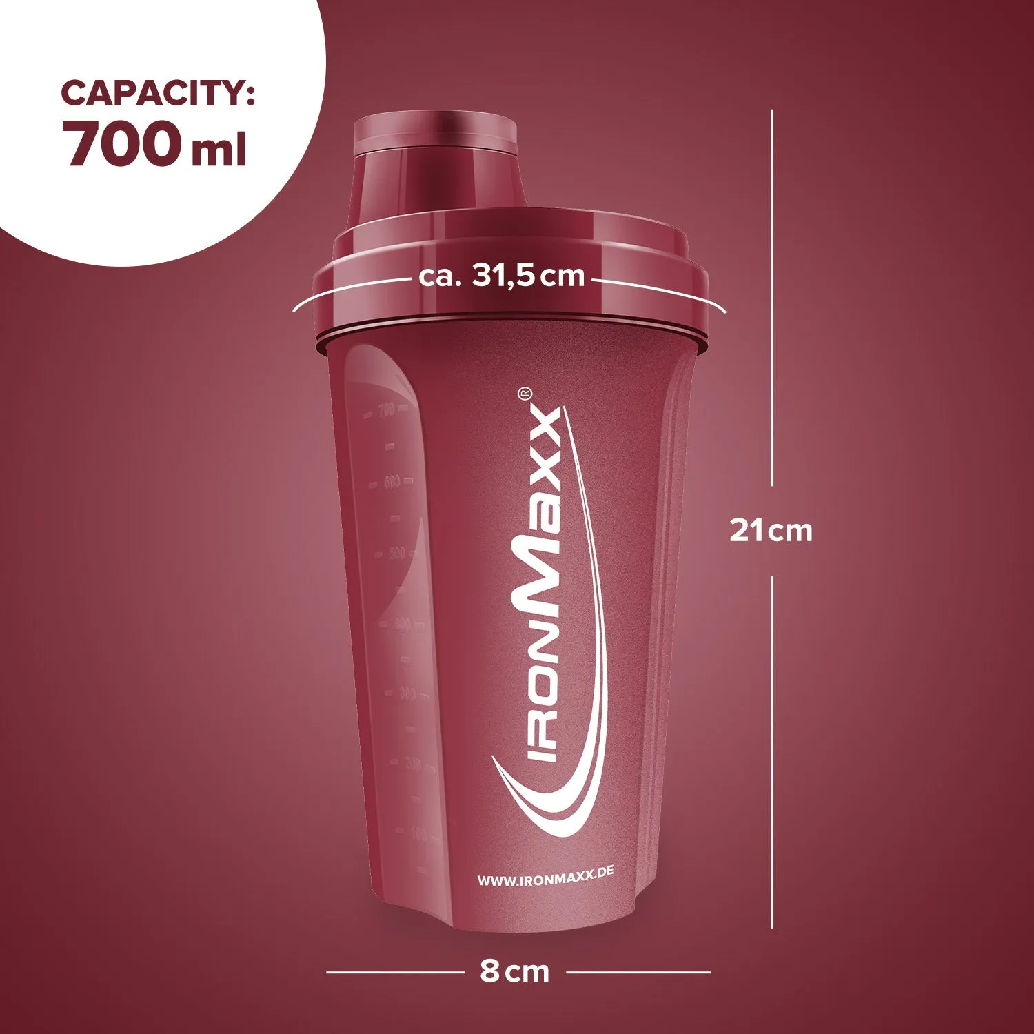 Iron Maxx Shaker 700ml Proteinshaker Cozy Red BPA-frei