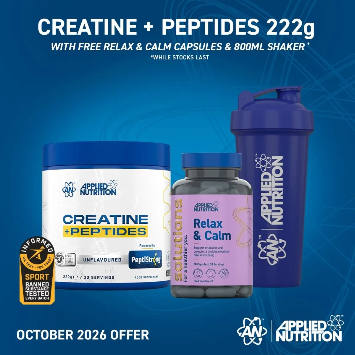 Applied Nutrition Performance Kreatin Pulver 222g Monohydrat Peptid