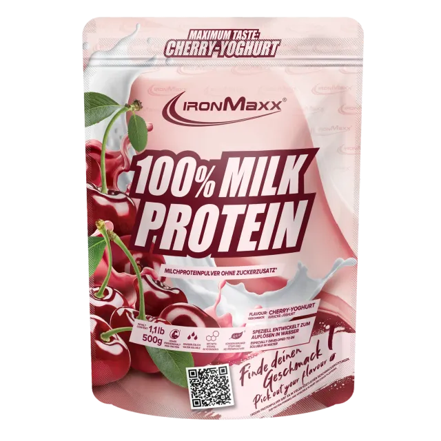 IronMaxx 100% Milk-Protein Proteinpulver 500 g Cherry Yoghurt Casein