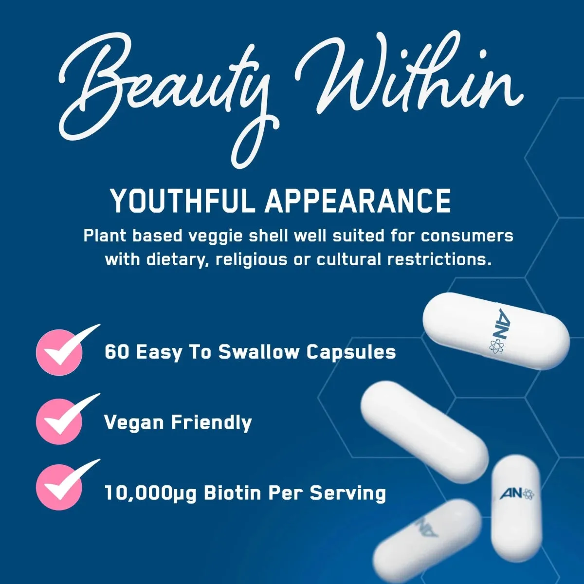 Applied Nutrition Beauty Within Kollagenkapseln Haare Haut Nägel 60 Kapseln
