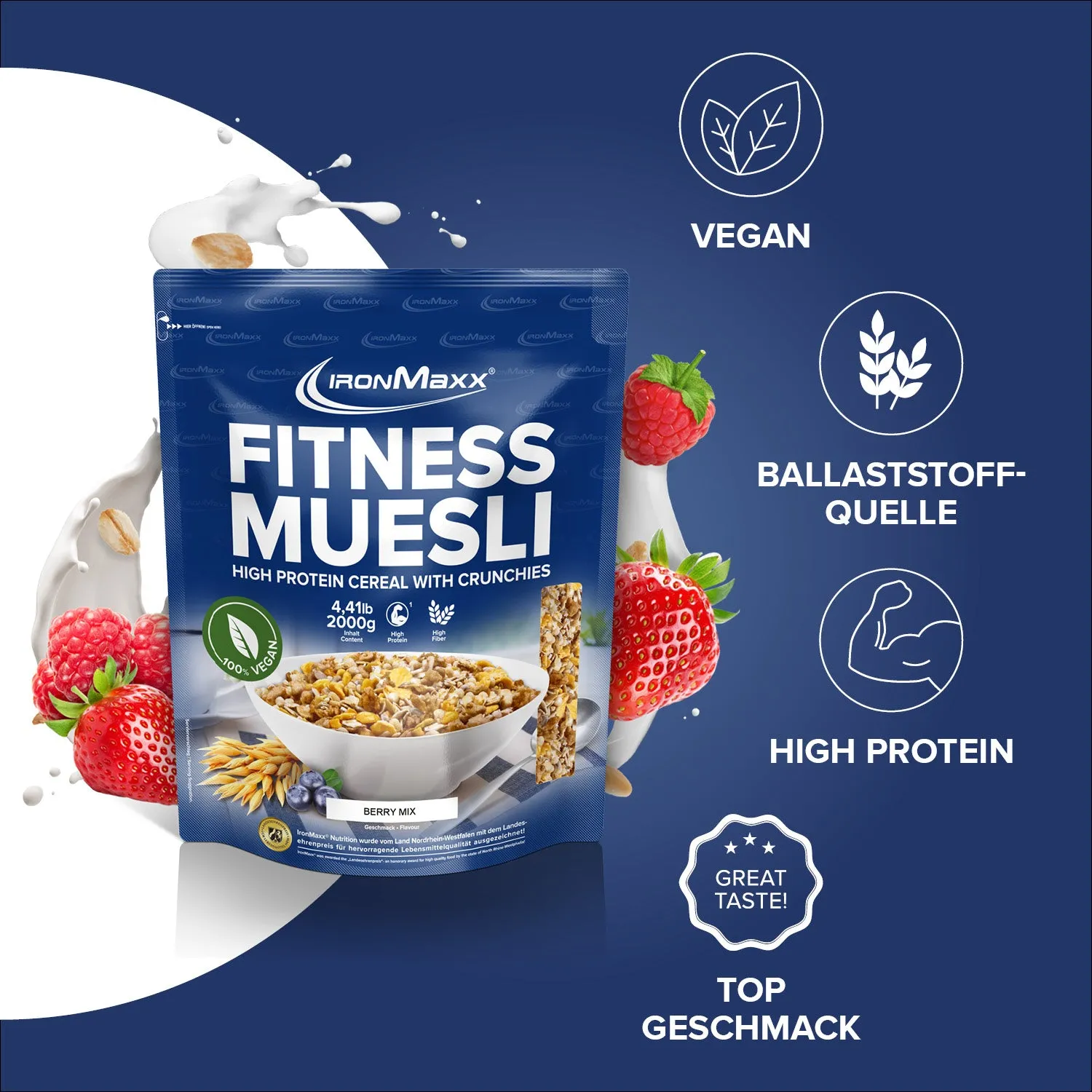 Iron Maxx Fitness Müsli Berry Mix 2000 g vegan