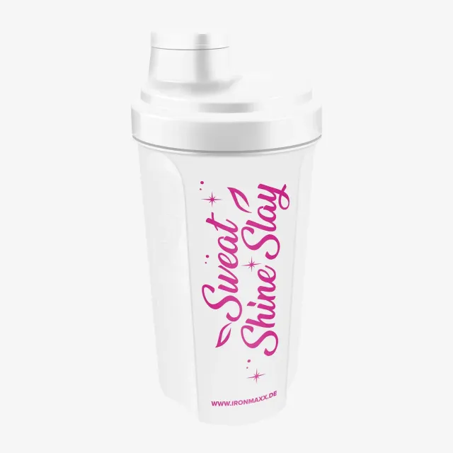 Iron Maxx Shaker 700ml Weiß Rosa Sweat Shine Slay BPA-frei