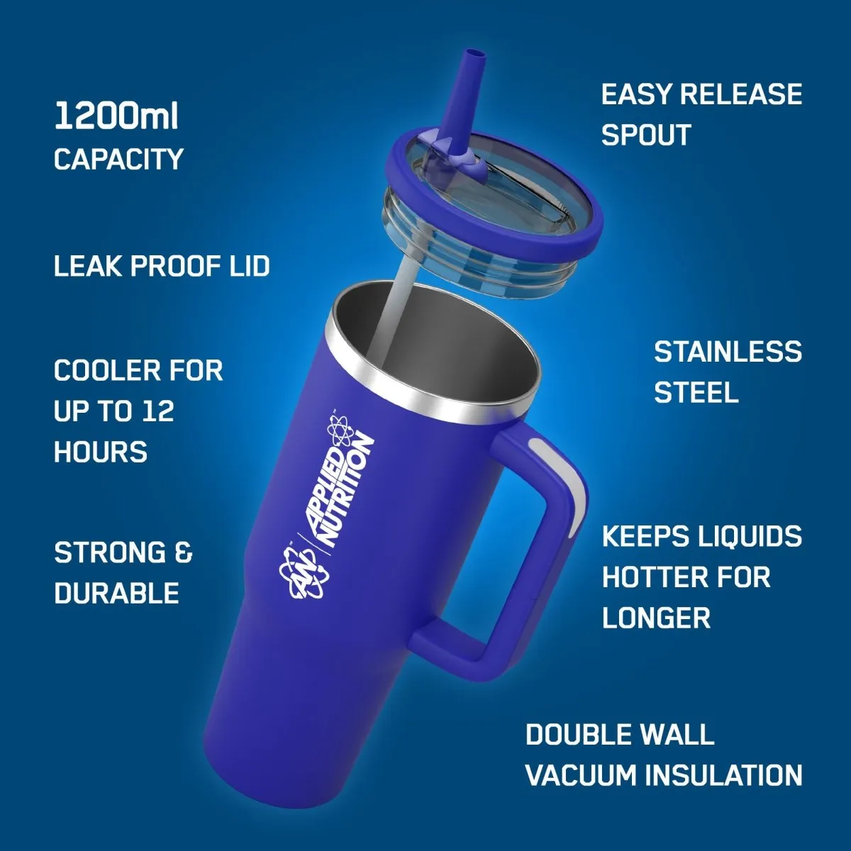 Applied Nutrition Cooler Cup Trinkbecher Blue 1,2 L doppelwandig