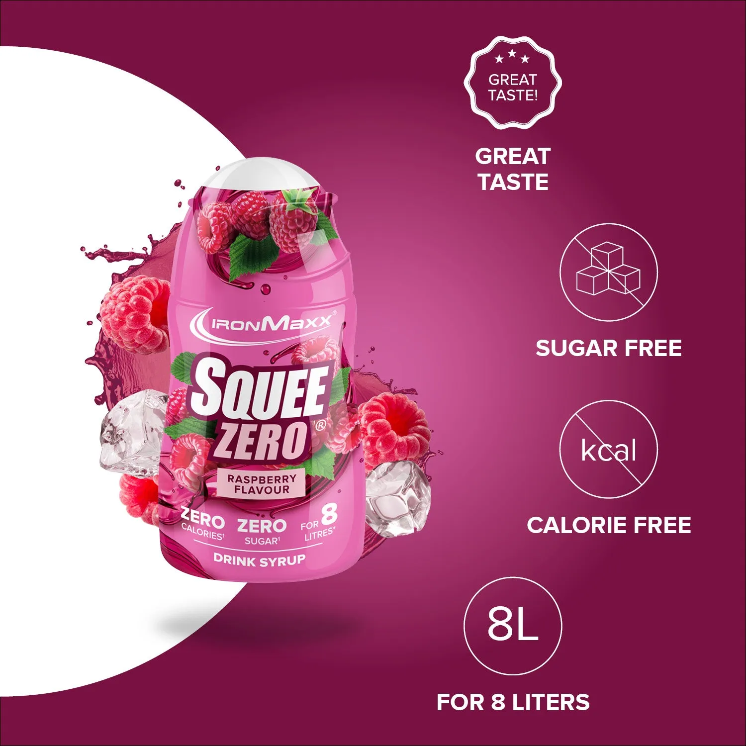 Iron Maxx SqueeZero Sirup Himbeere 65 ml – zuckerfrei
