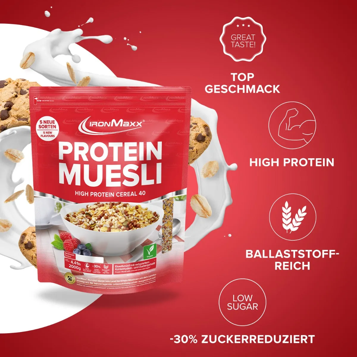 Iron Maxx Protein Müsli 2000g Dark Chocolate proteinreich