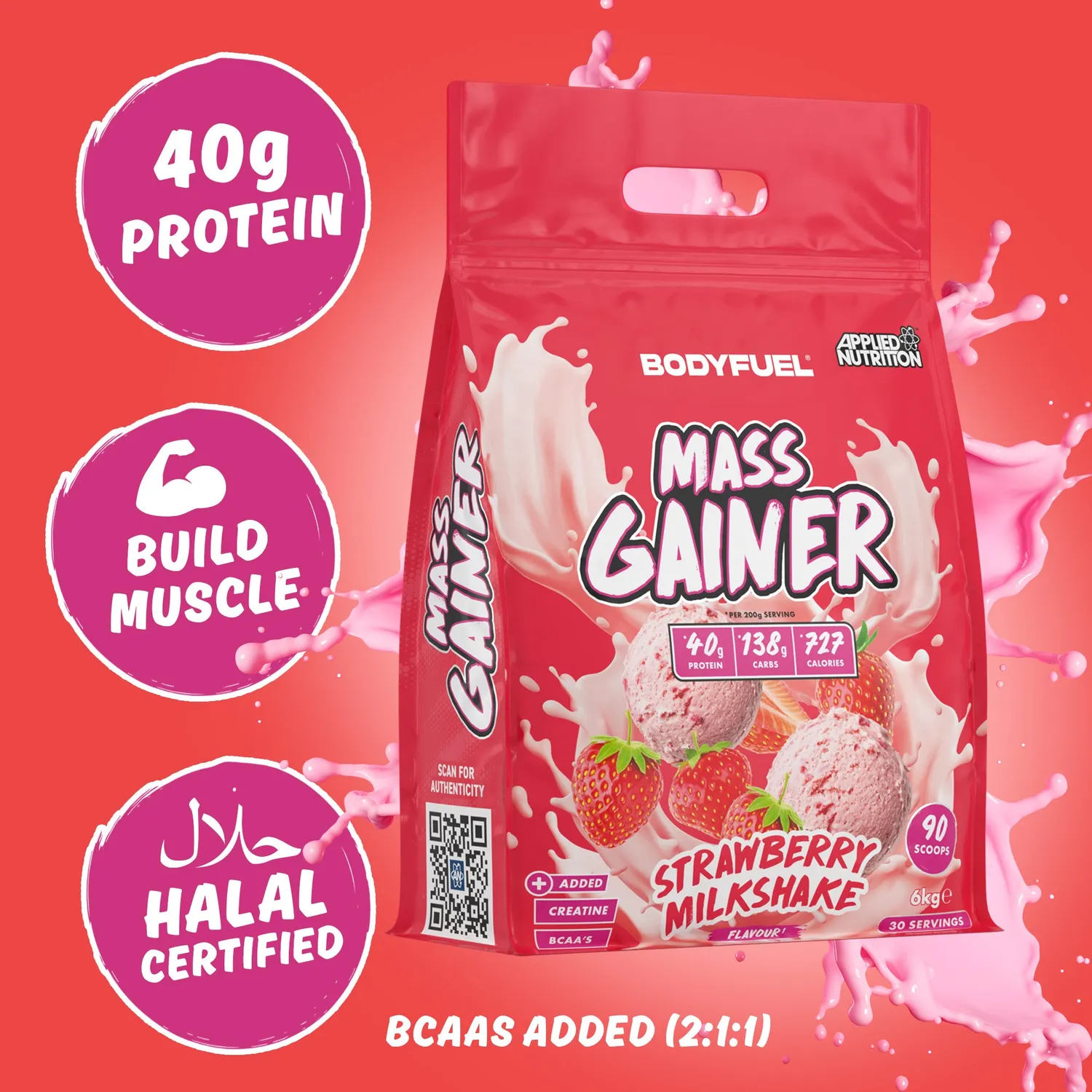 Applied Nutrition BodyFuel Mass Gainer Chocolate Milkshake kalorienreich