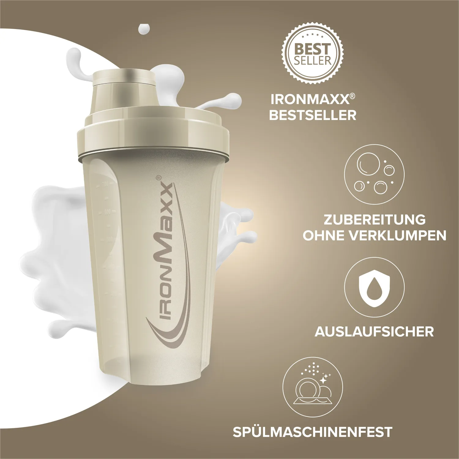 Iron Maxx Shaker 700 ml Sandstone Beige BPA-frei