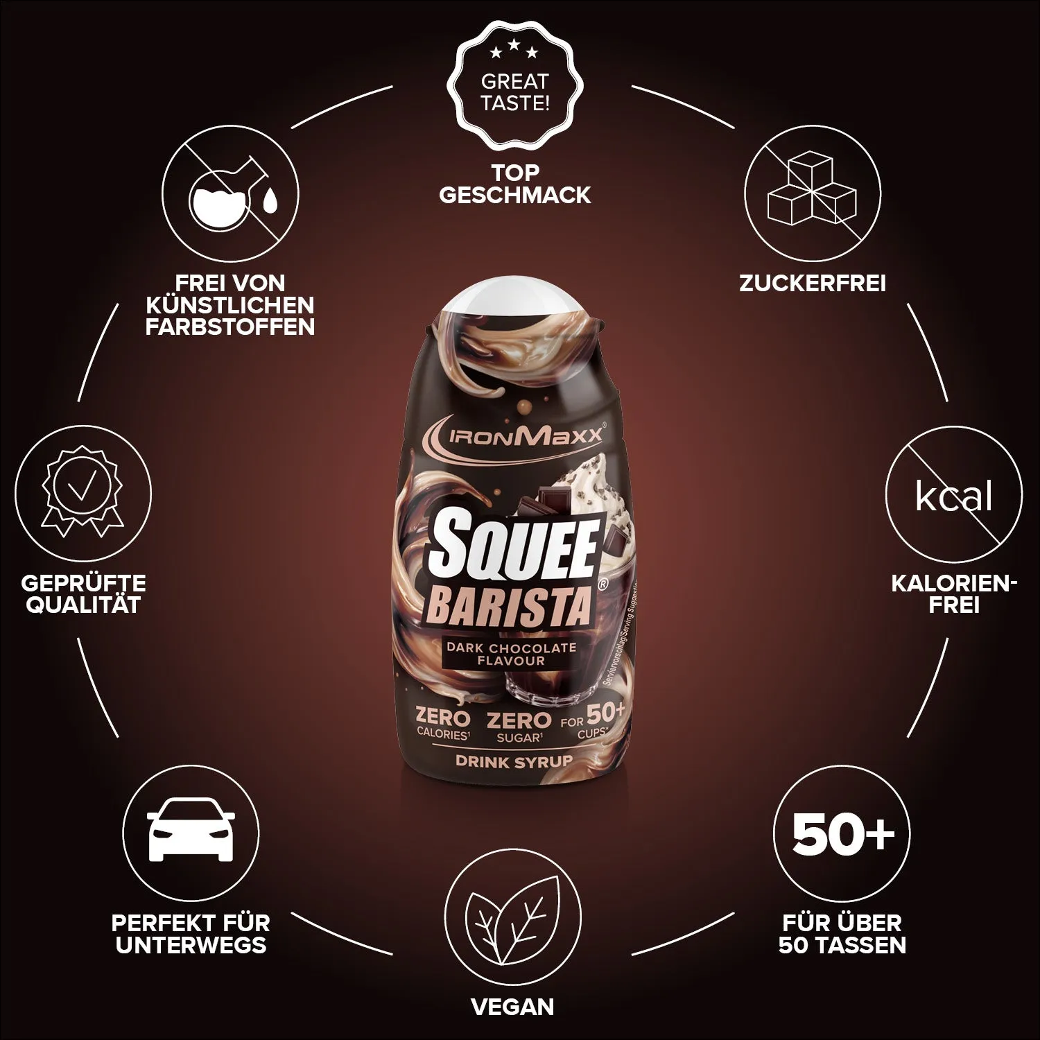 Iron Maxx SqueeBarista Sirup Dark Chocolate 65ml zuckerfrei