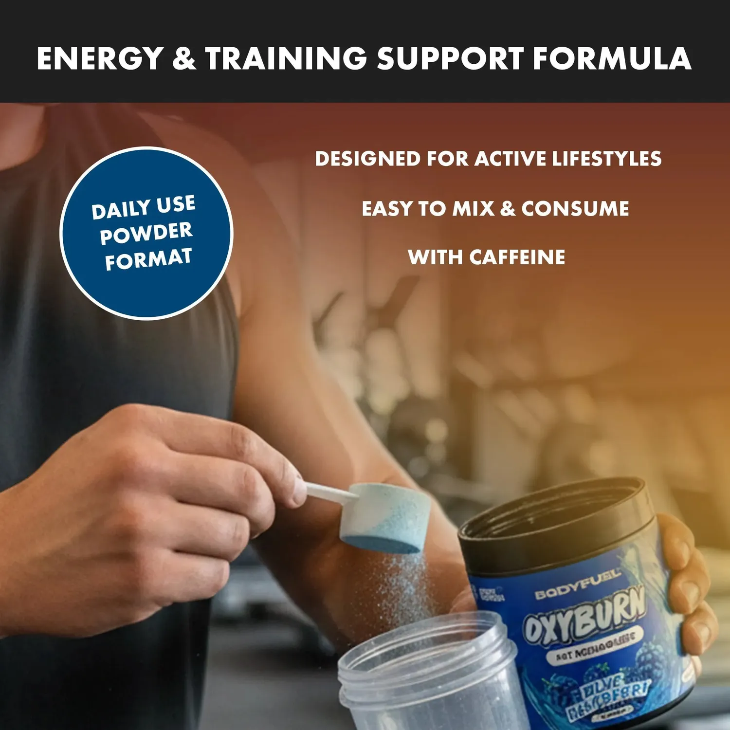 Applied Nutrition BODYFUEL OxyBurn Powder Pulver Blue Raspberry Koffein