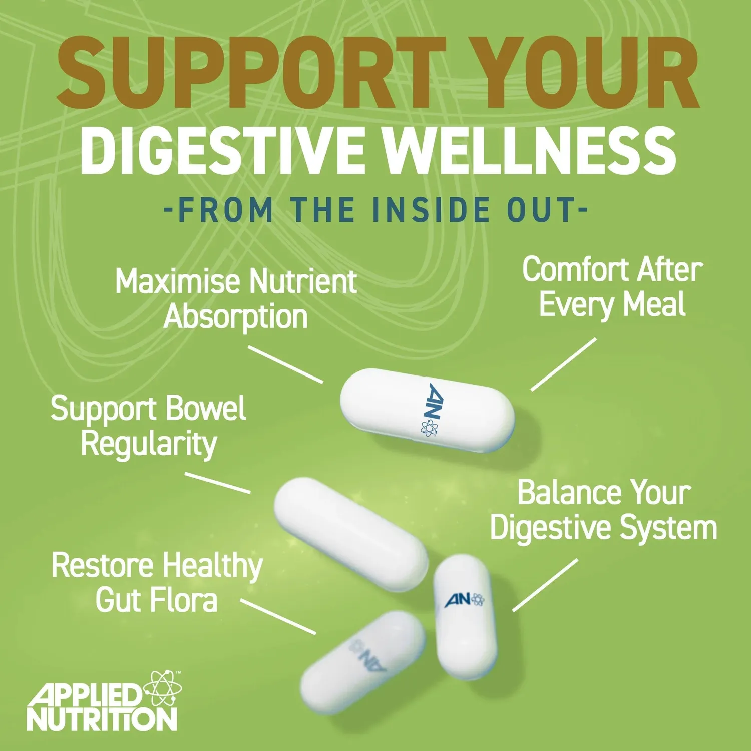 Applied Nutrition Gut Health Darmgesundheitskapseln 60 Kapseln Probiotika