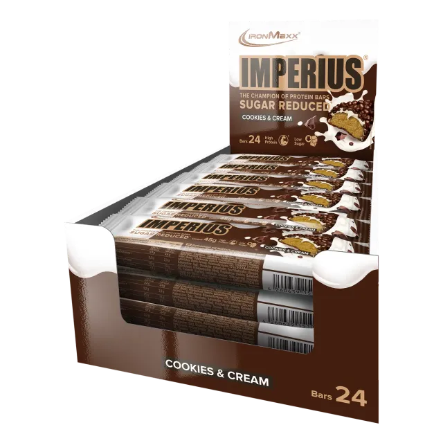 Iron Maxx Imperius Proteinriegel 24x45g Cookies & Cream Box