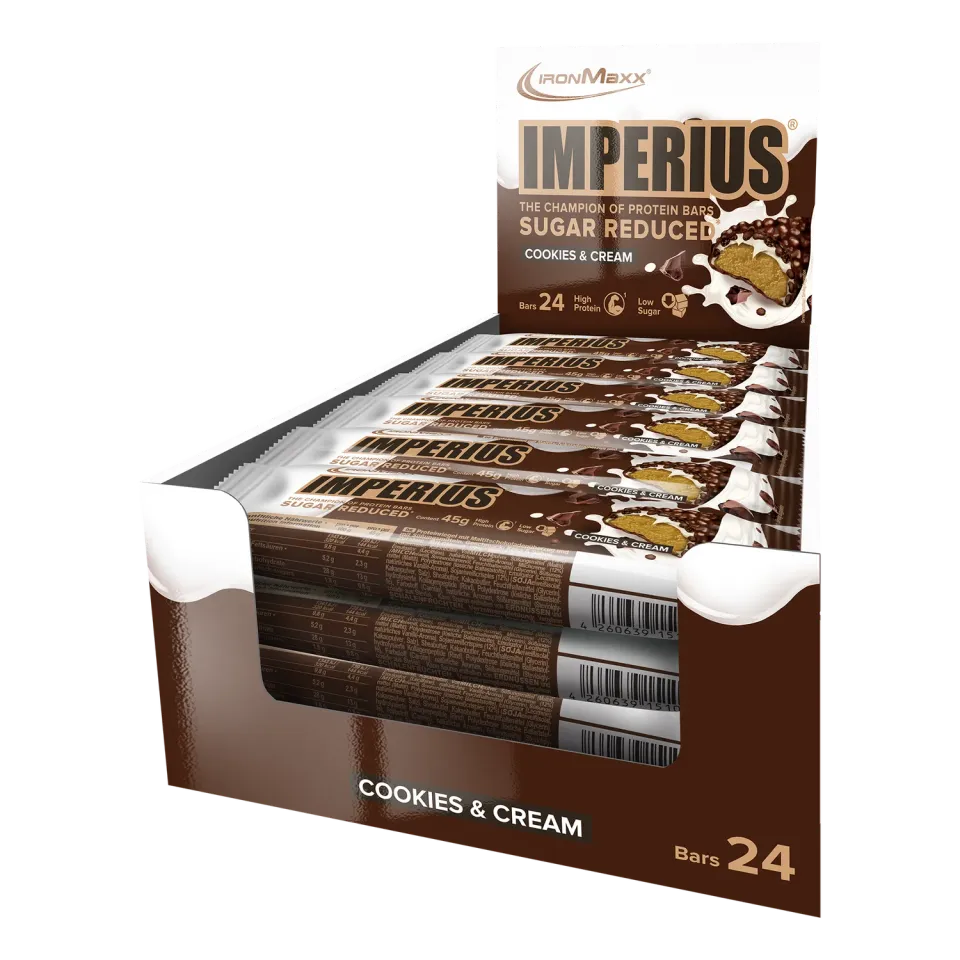 Iron Maxx Imperius Proteinriegel 24x45g Cookies & Cream Box