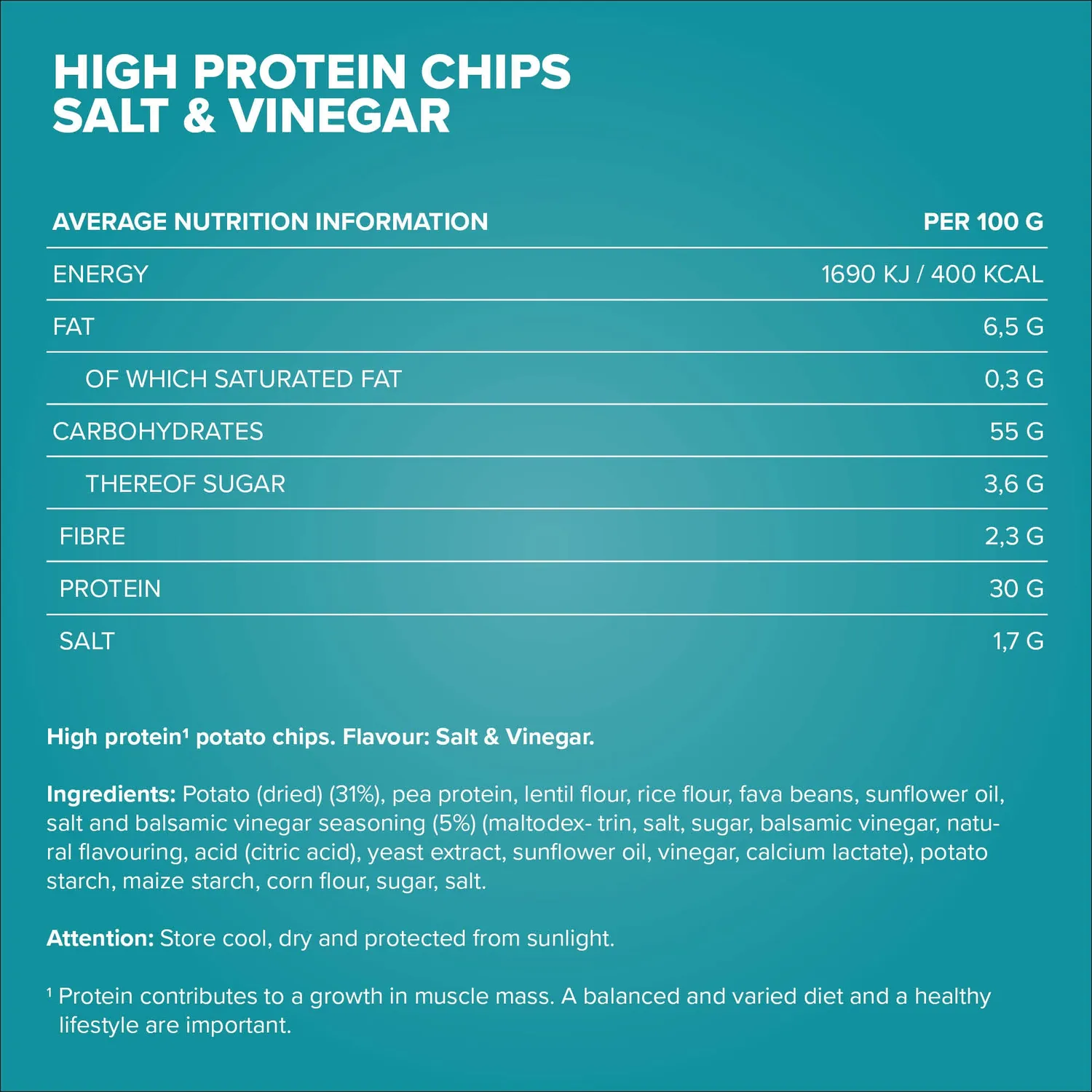 Iron Maxx High Protein Potato Chips 60g Salt & Vinegar vegan