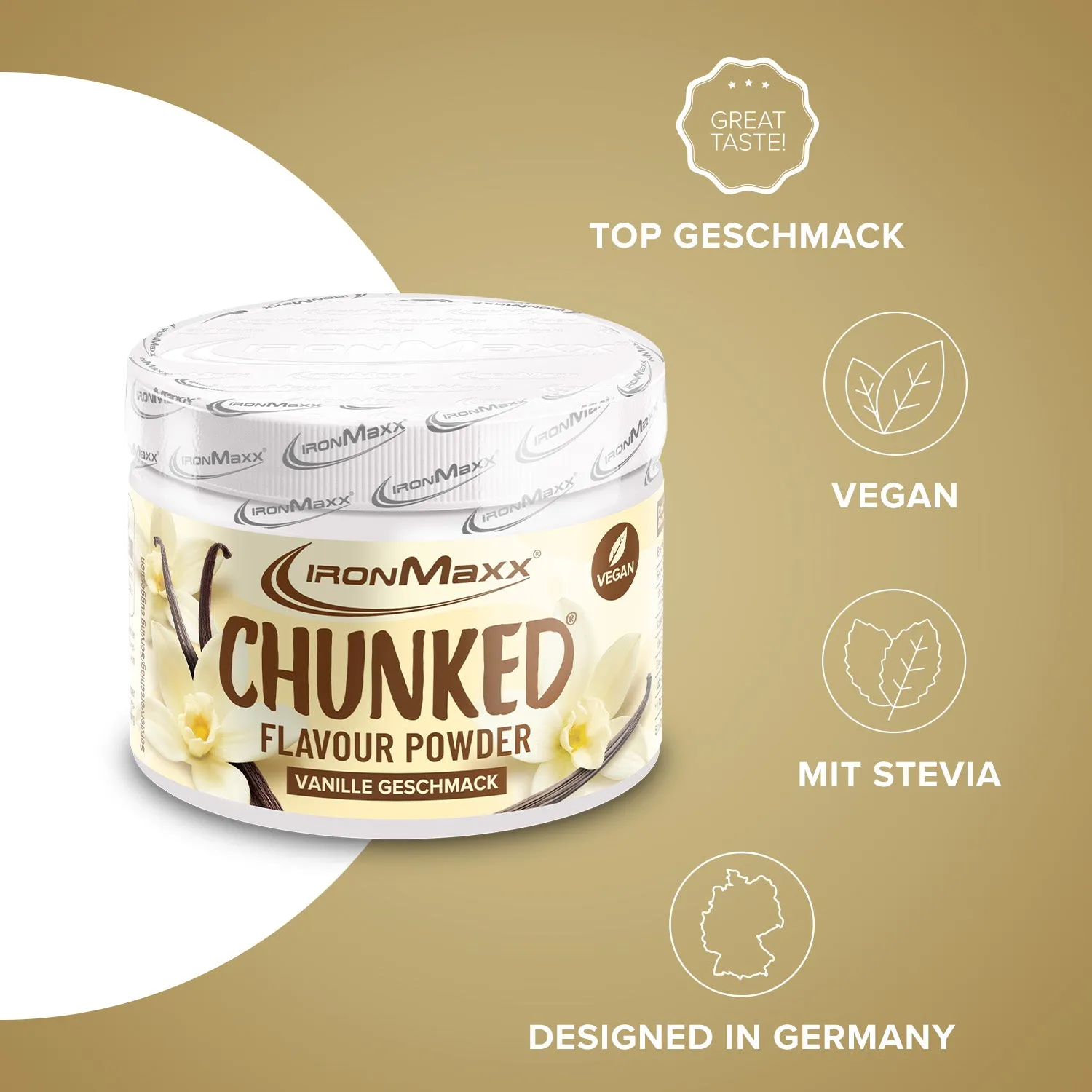 Iron Maxx Chunked Vanilla Geschmackspulver 150g vegan