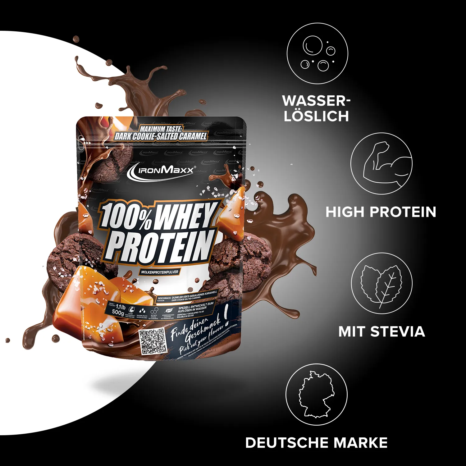 Iron Maxx 100% Whey Protein 500g Dark Cookie Salted Caramel