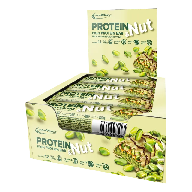Iron Maxx Protein & Nut Proteinriegel Pistachio White Choc 12 x 45 g