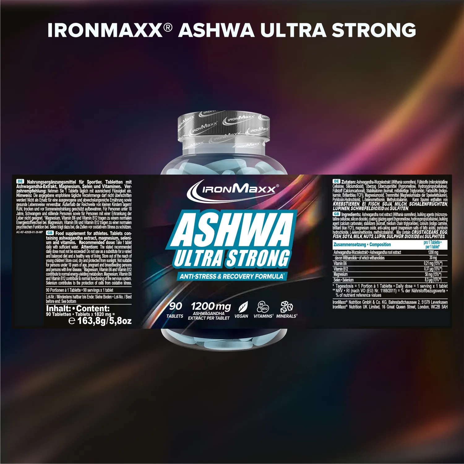 Iron Maxx Ultra Strong Ashwagandha Tabletten 90 Stk stark