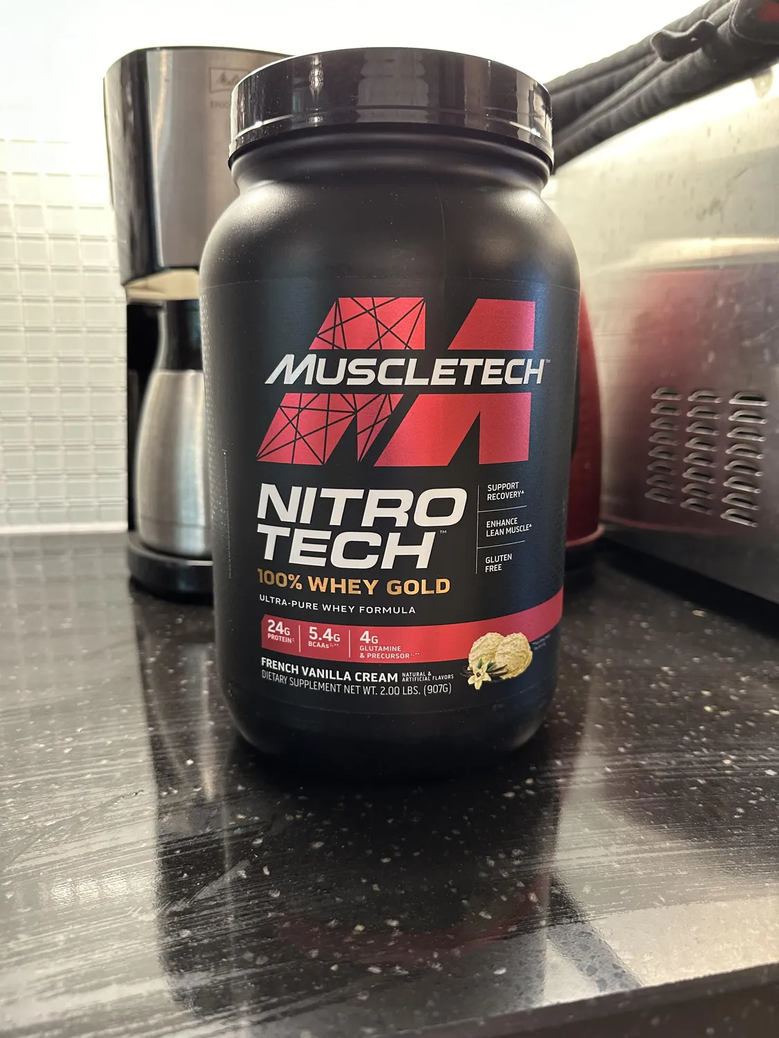 MuscleTech Nitro Tech 100% Whey Gold Whey Protein French Vanilla Cream 2 lb zuckerarm