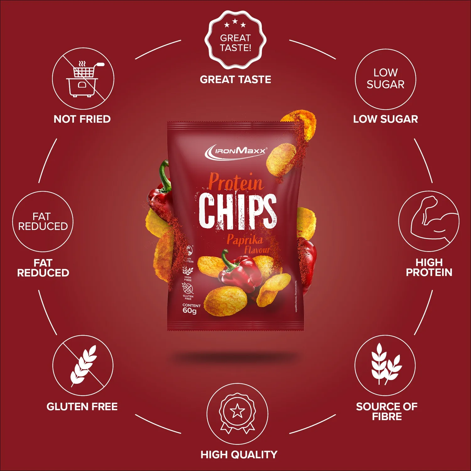 Iron Maxx Protein Chips 3.0 Proteinchips Paprika 60g