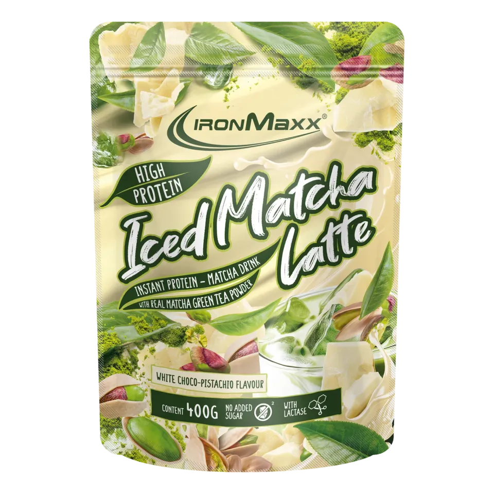 Iron Maxx Iced Matcha Latte Proteinpulver White Choco-Pistachio 400 g zuckerarm