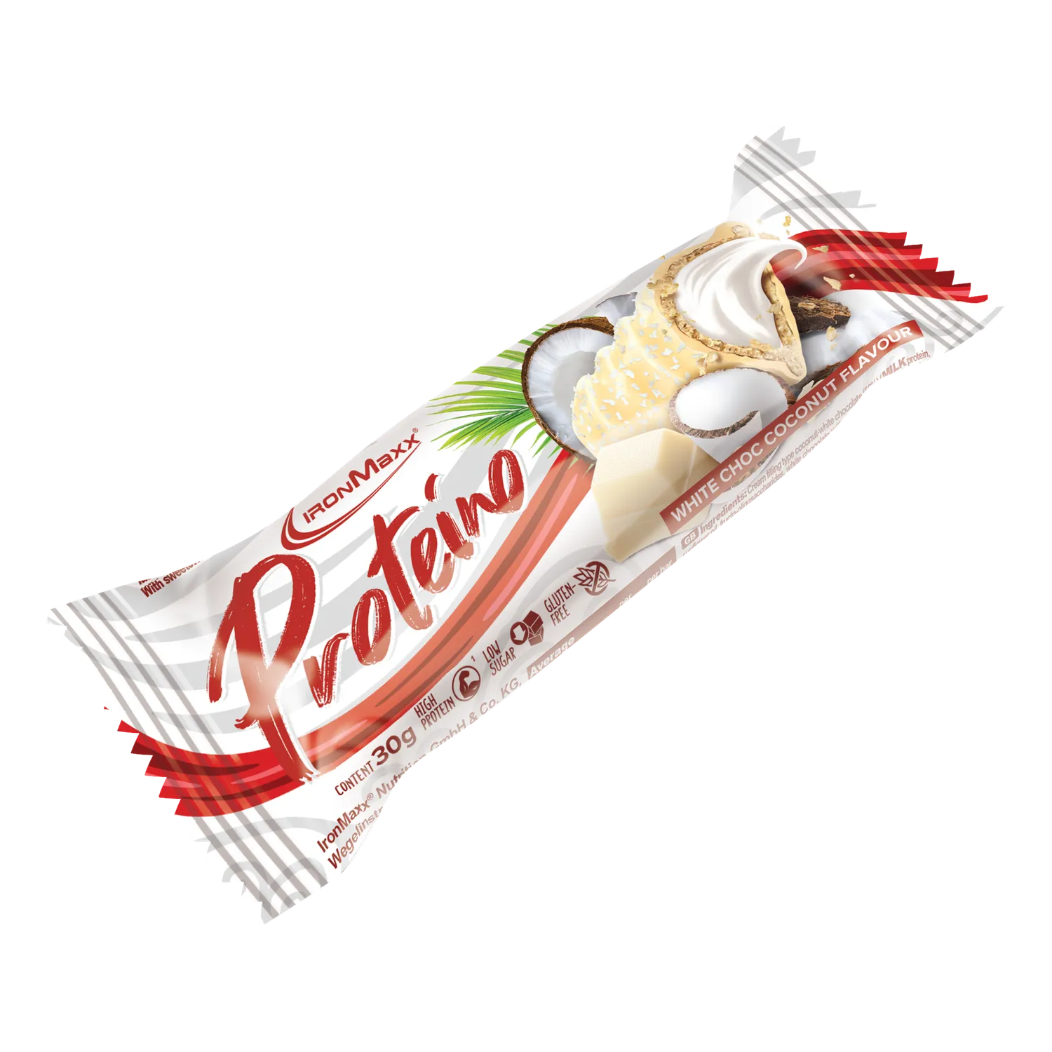 Iron Maxx Proteino White Choc Coconut Riegel 12x30g zuckerarm