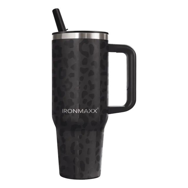 IronMaxx Cup V4.0 Trinkbecher 1200ml Leo-Style Black isoliert