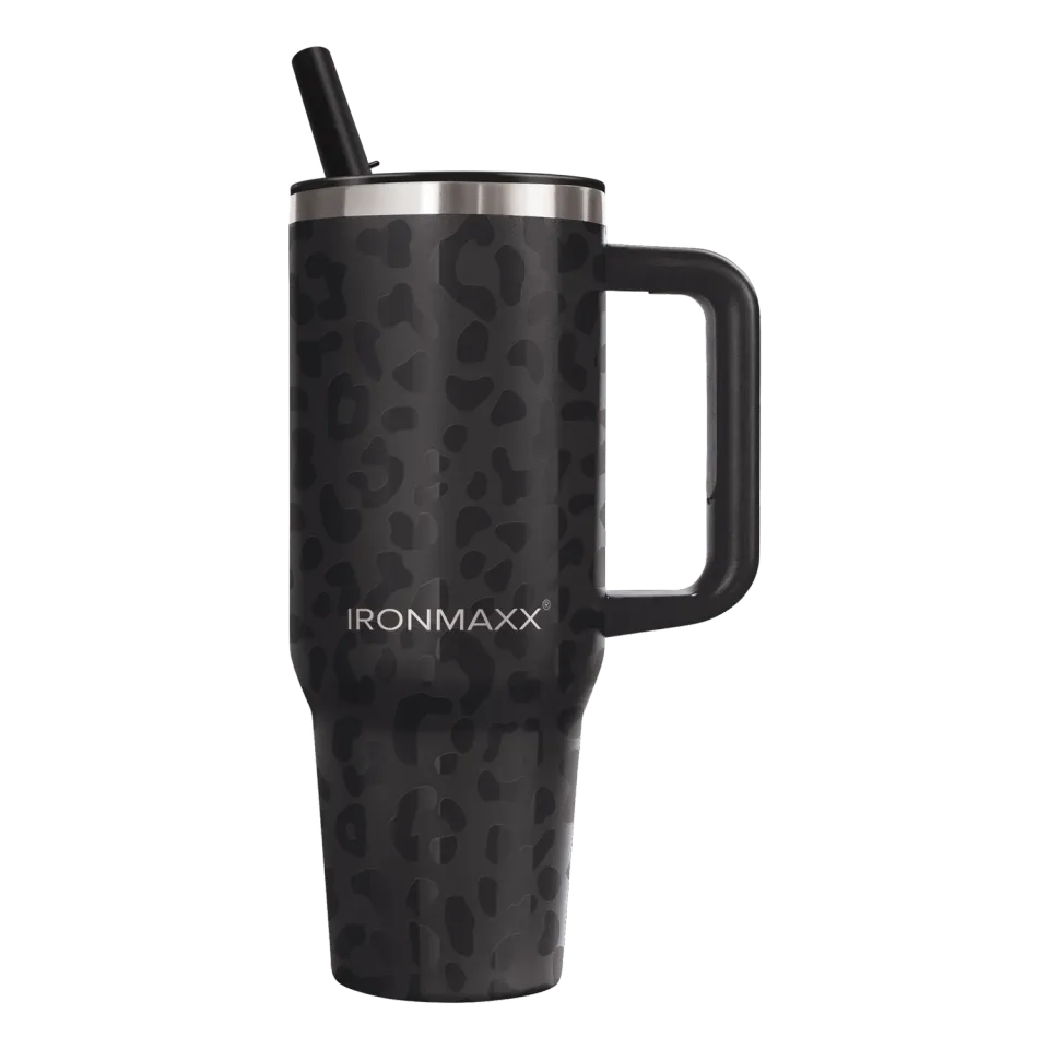 IronMaxx Cup V4.0 Trinkbecher 1200ml Leo-Style Black isoliert