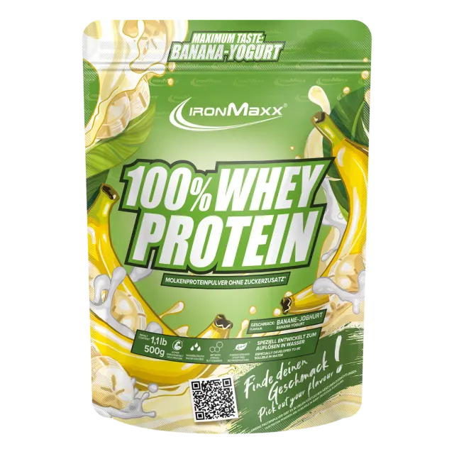 Iron Maxx 100% Whey Protein Proteinpulver 500 g Banane Yoghurt zuckerfrei