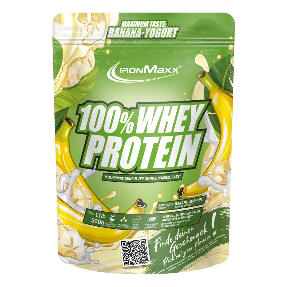 Iron Maxx 100% Whey Protein Proteinpulver 500 g Banane Yoghurt zuckerfrei