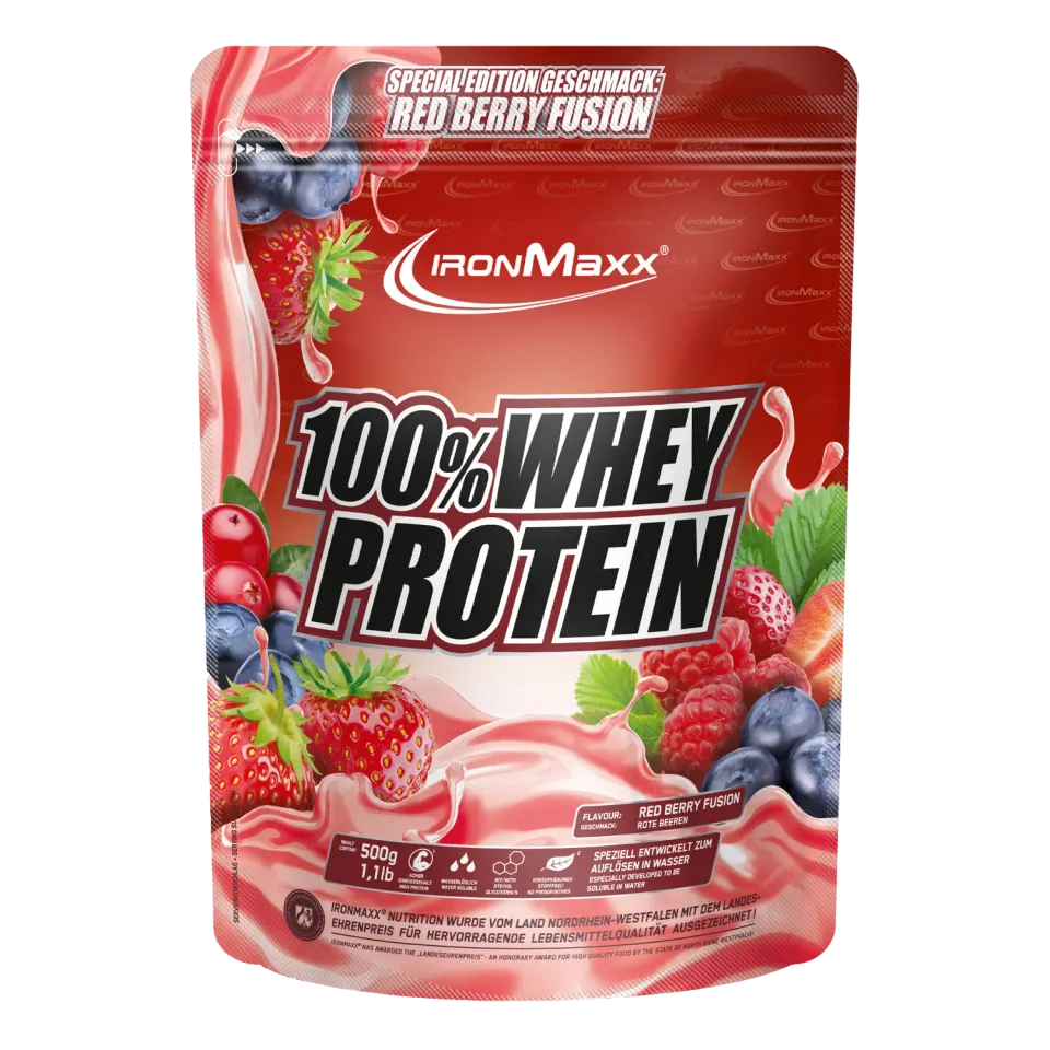 Iron Maxx 100% Whey Protein 500 g Red Berry Fusion zuckerfrei