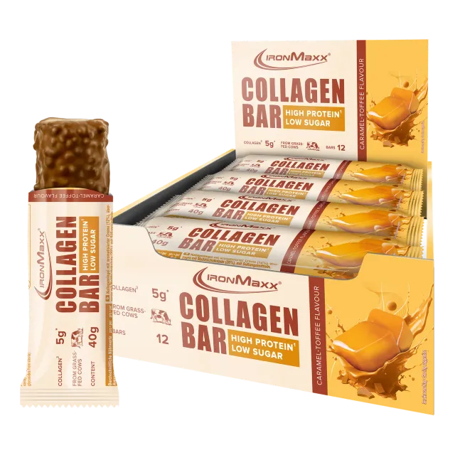 Iron Maxx Collagen Bar Proteinriegel Caramel 12x40g zuckerarm