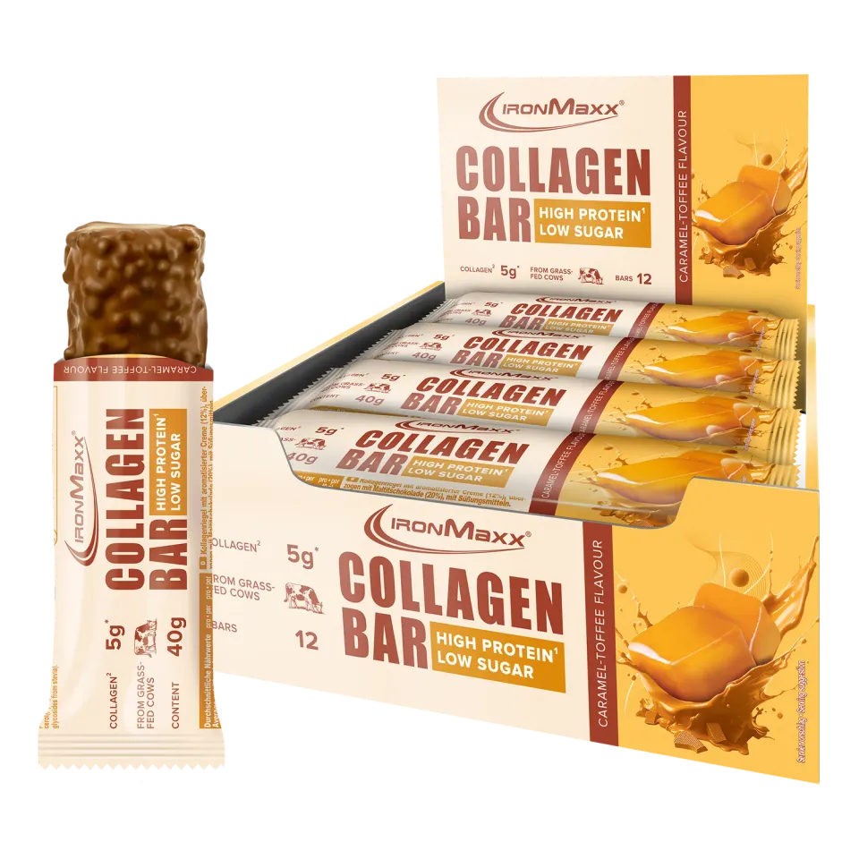 Iron Maxx Collagen Bar Proteinriegel Caramel 12x40g zuckerarm