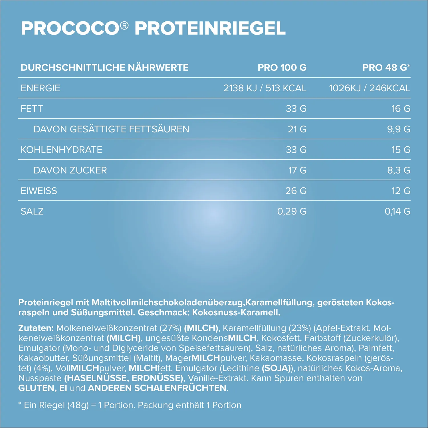 Iron Maxx Prococo Proteinriegel 48g Coconut Caramel