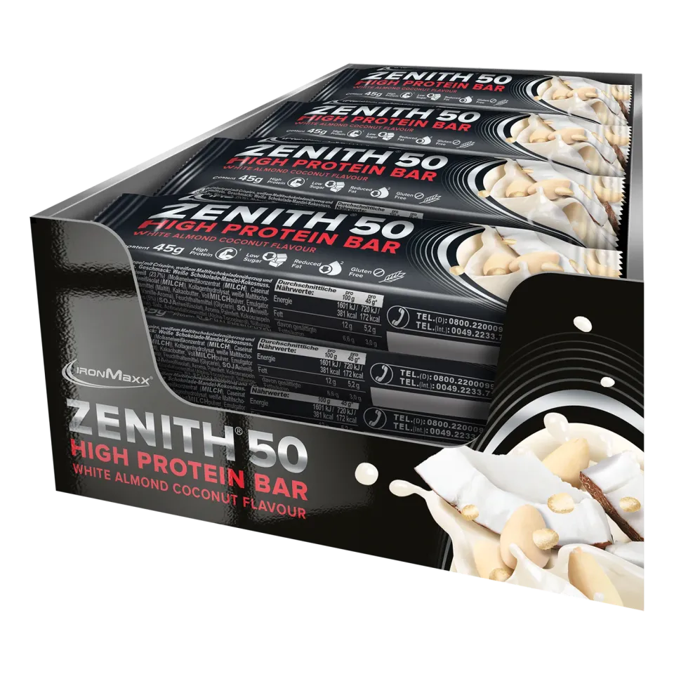 Iron Maxx ZENITH 50 Proteinriegel 16x45 g White Almond Coconut Crisp