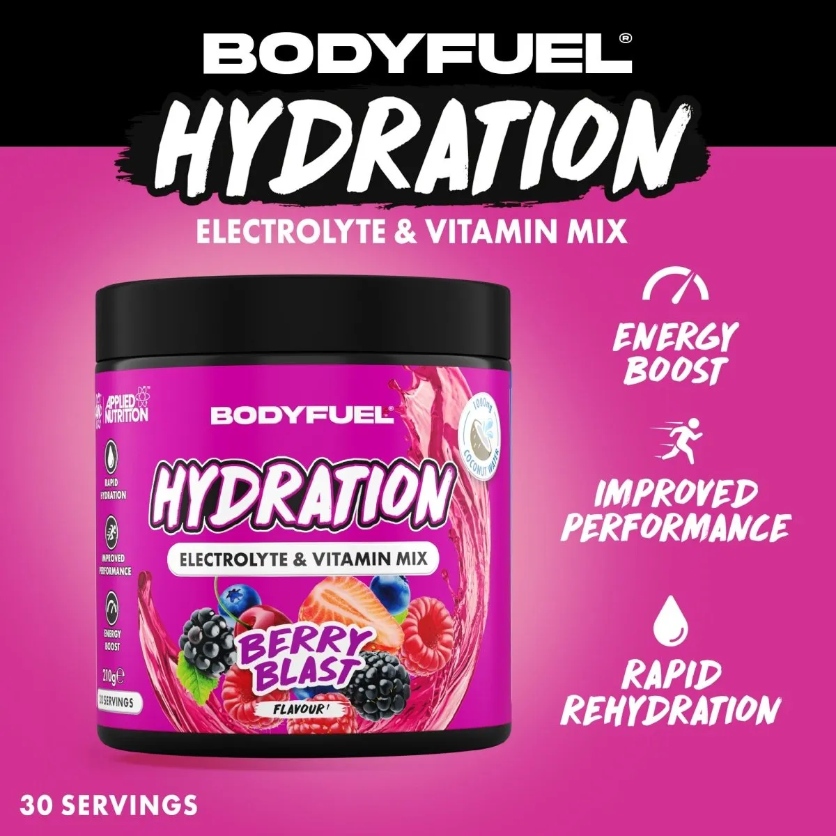 Applied Nutrition BodyFuel Hydration Elektrolytpulver 210g Berry Blast