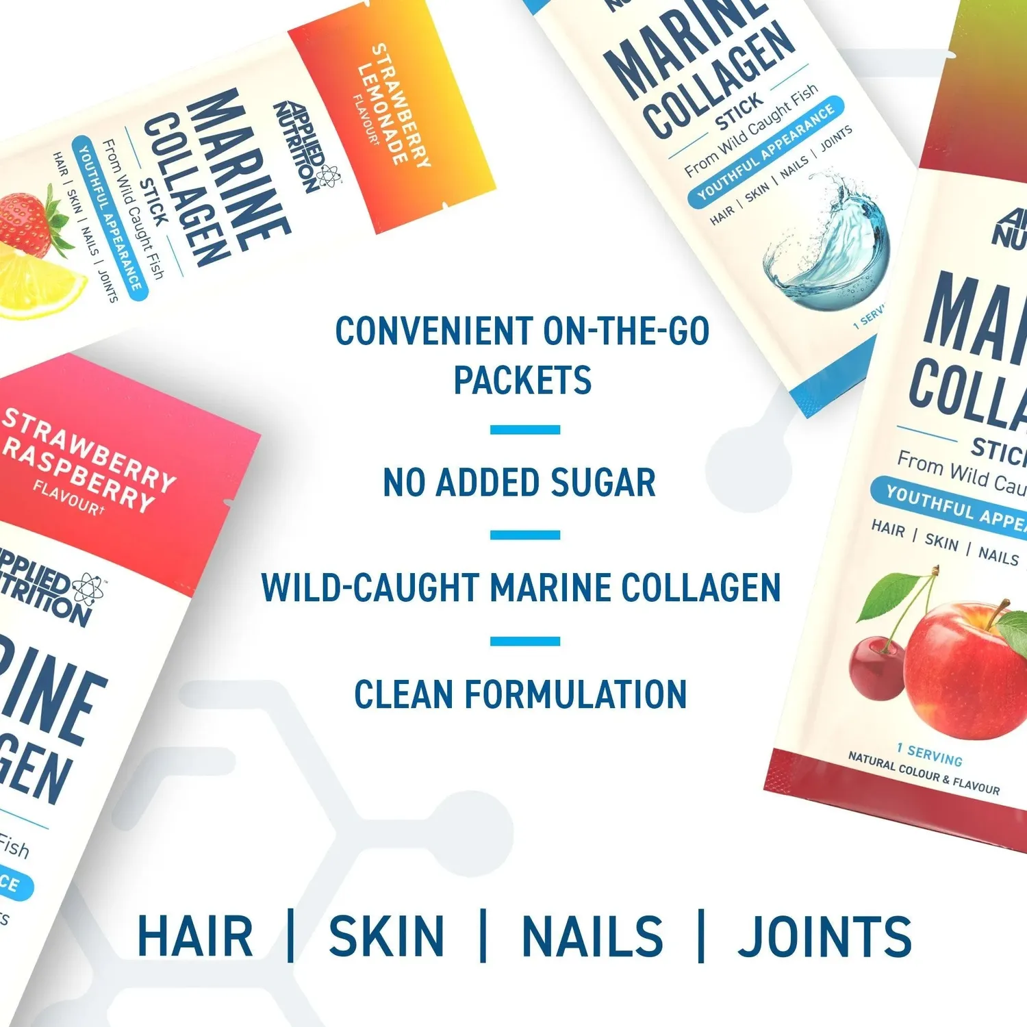 Applied Nutrition Marine Collagen Stick Kollagen 10 Sticks Erdbeere Himbeere